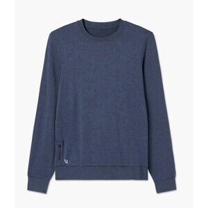 Vuori Ponto Performance Crew Men's L Navy Heather Azure Long  Sleeve V224